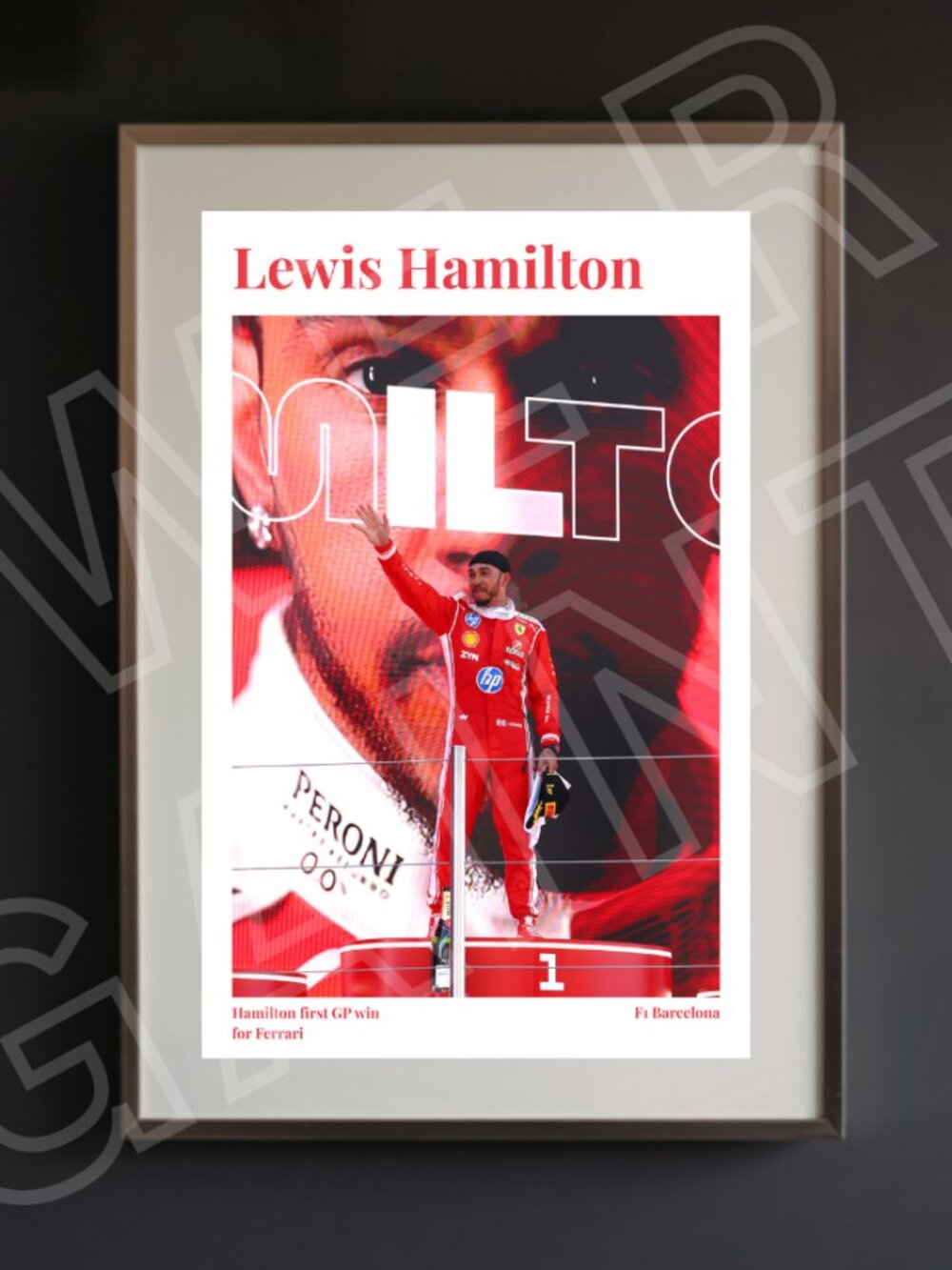 Lewis Hamilton First Win with Ferrari 11x17 Art Print